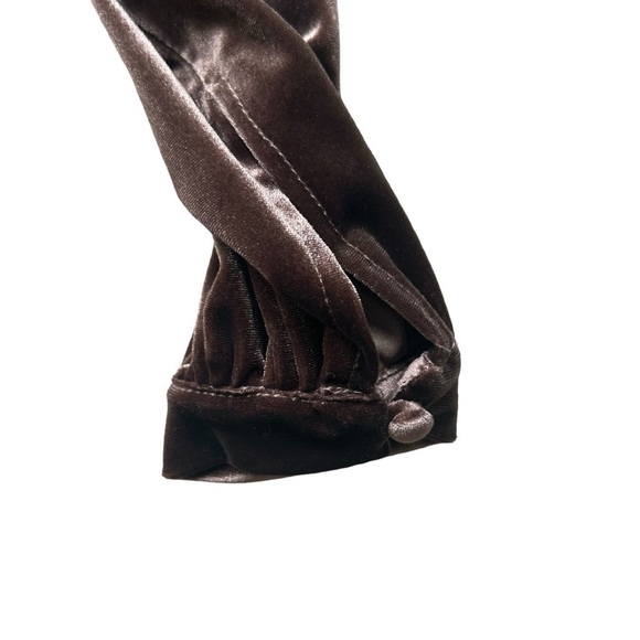 Revelry Vera Velvet Dress long sleeve v neck brown maxi size 6 glam Whimsigoth - Picture 8 of 12